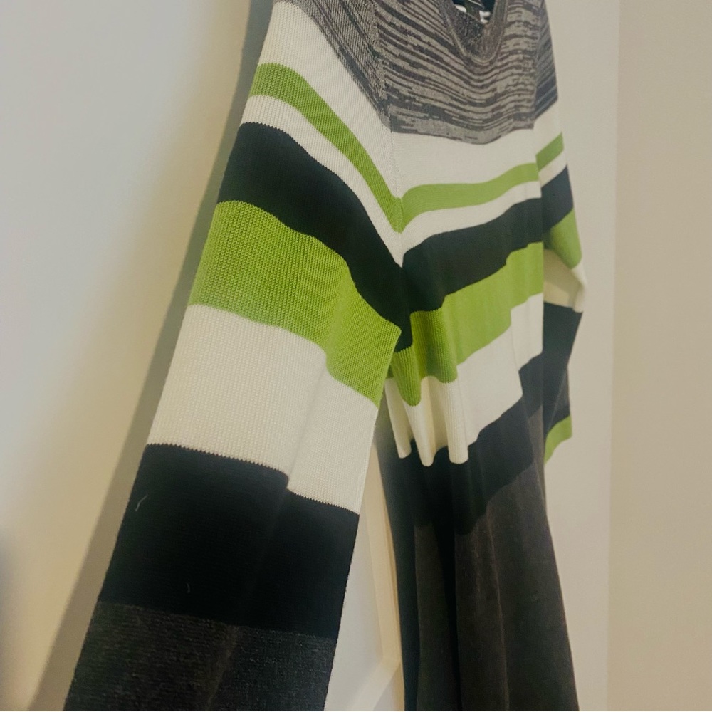 Green & Black Stripped Sweater Dress Sz S
